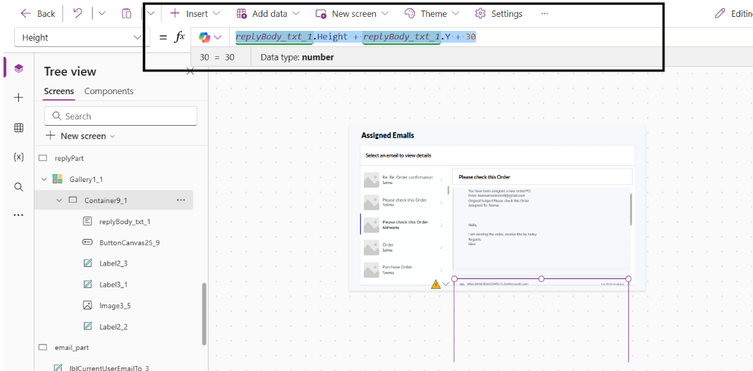 Container height formula configuration