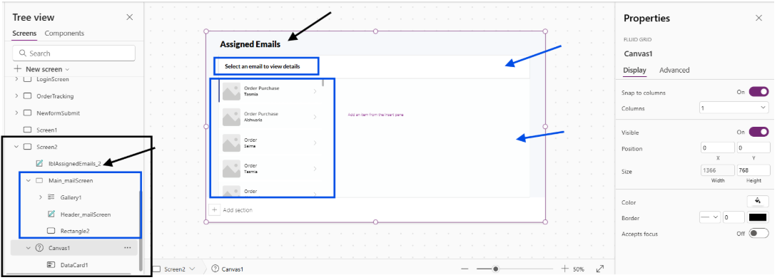 Setting up the screen layout