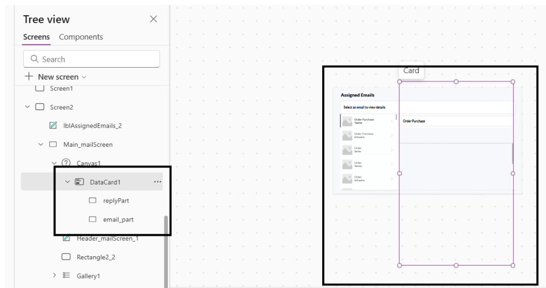 Vertical gallery connected to data source